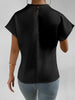 Mock Neck Short Sleeve Blouse