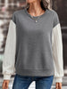 Contrast Round Neck Long Sleeve Sweatshirt