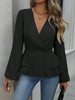 Surplice Balloon Sleeve Blouse