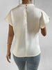 Mock Neck Short Sleeve Blouse