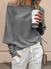 Full Size Single Shoulder Ribbed Knit Top Plus Size