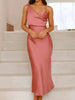 Satin Asymmetrical Midi Dress