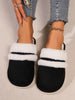 Faux Fur Round Toe Slippers for Women