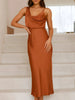 Satin Asymmetrical Midi Dress