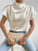 Mock Neck Short Sleeve Blouse