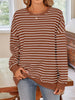 Striped Round Neck Long Sleeve Sweatshirt