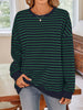 Striped Round Neck Long Sleeve Sweatshirt