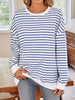 Striped Round Neck Long Sleeve Sweatshirt