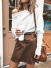 Full Size Single Shoulder Ribbed Knit Top Plus Size