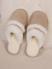 Faux Fur Round Toe Slippers for Women