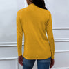 Shiny Drawstring Mock Neck Long Sleeve T-Shirt