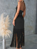 Fringe Halter Neck Dress