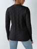 Cable-Knit Round Neck Sweater