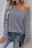 Boat Neck Dropped Shoulder Sweater