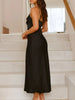 Satin Asymmetrical Midi Dress