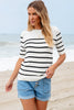 Round Neck Half Sleeve Knit Top