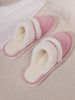 Faux Fur Round Toe Slippers for Women