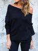 Full Size Single Shoulder Ribbed Knit Top Plus Size
