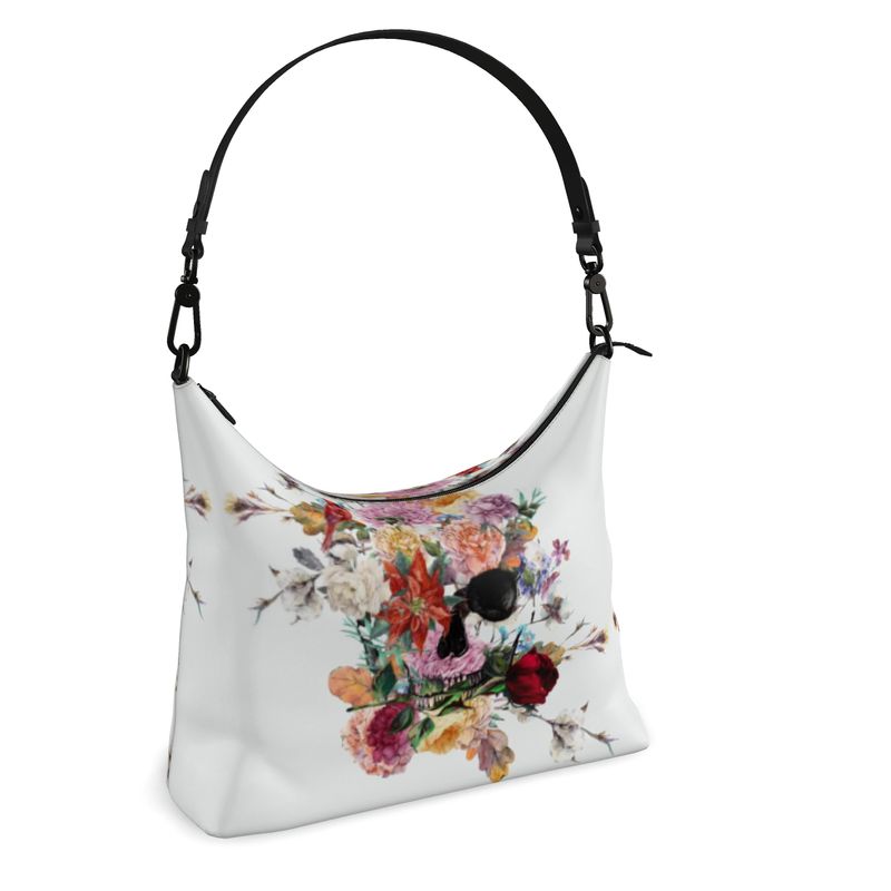 Flower Hobo leather handbag