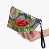 Jacki Easlick Tiger Flower Zipper Sling Cosmetic Bag