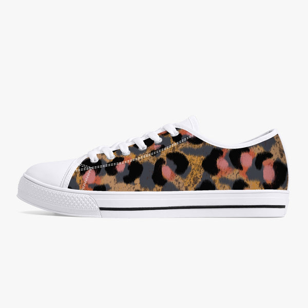 Jacki Easlick Leopard Print Low-Top Canvas Shoes - White/Black