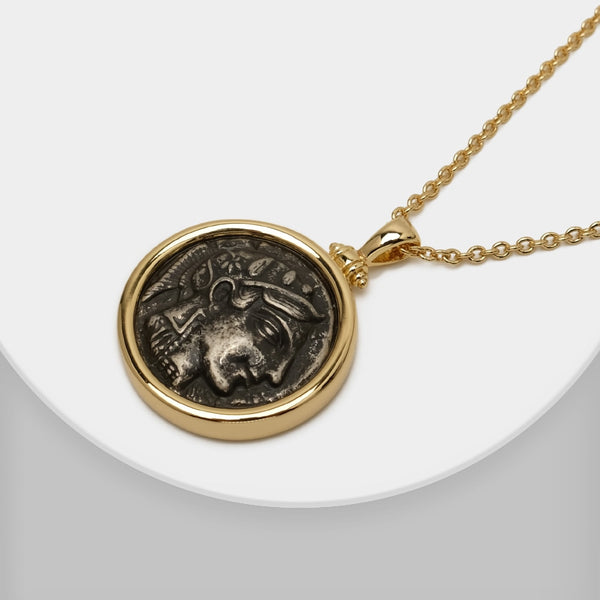 Vintage Roman Coin Pendant Necklace