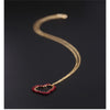Ruby Heart Pendant 14K Gold Necklace