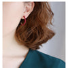 Ruby Earrings 14K Gold Hoops