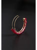 Ruby Earrings 14K Gold Hoops