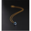 Sky Blue Topaz Water Drop Pendant 18K Gold Simple Necklace