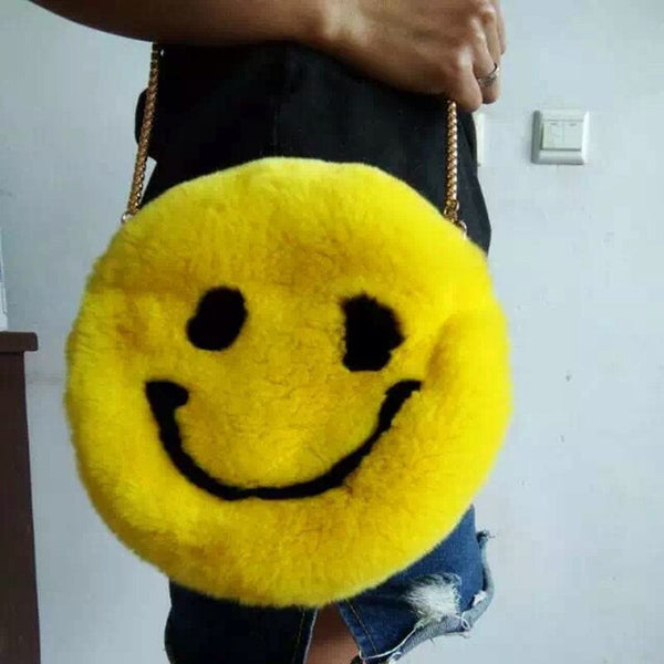 Luxury Genuine Smile Face Handbag