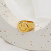 New Trendy 18K Gold Plated Stainless Steel Smiley Face Ring