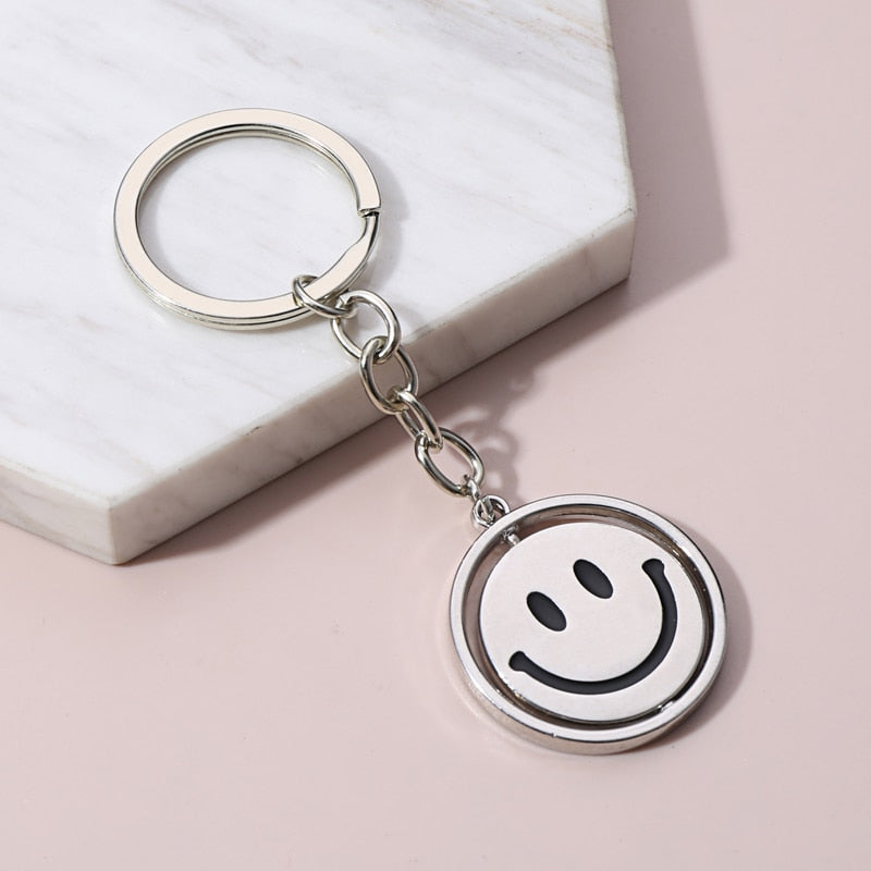 12 Pcs Preppy Smile Key Chain Acrylic Smile Face Keychain Happy Face  Aesthetic Preppy Keychain for Backpack Cute Women's Keyrings and Keychains  for